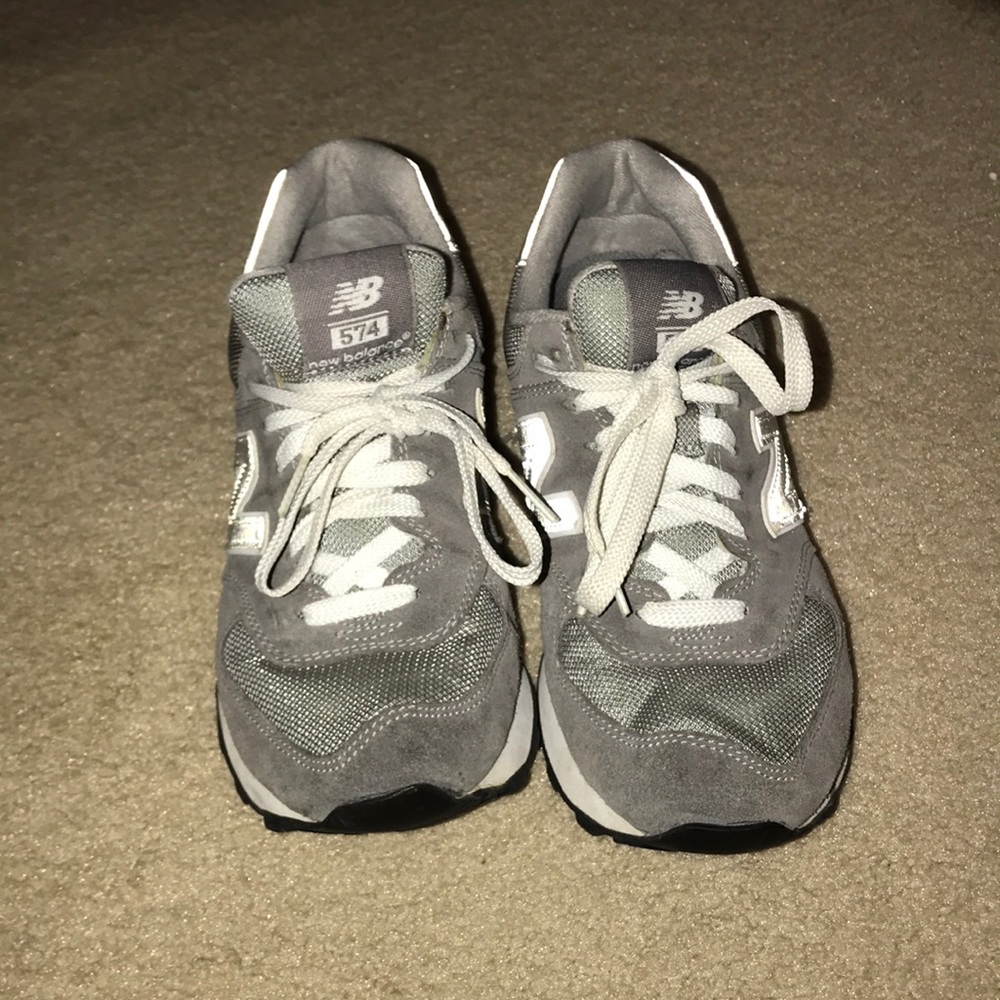 Gray New Balance 574 sneakers
